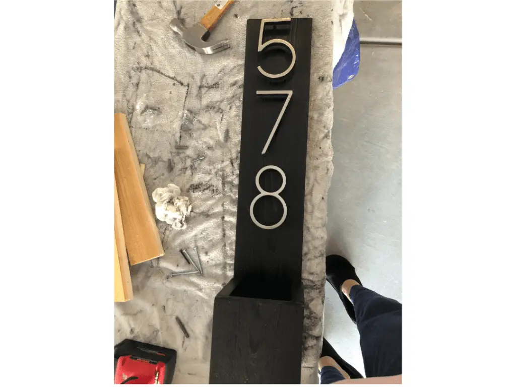 black DIY address sign