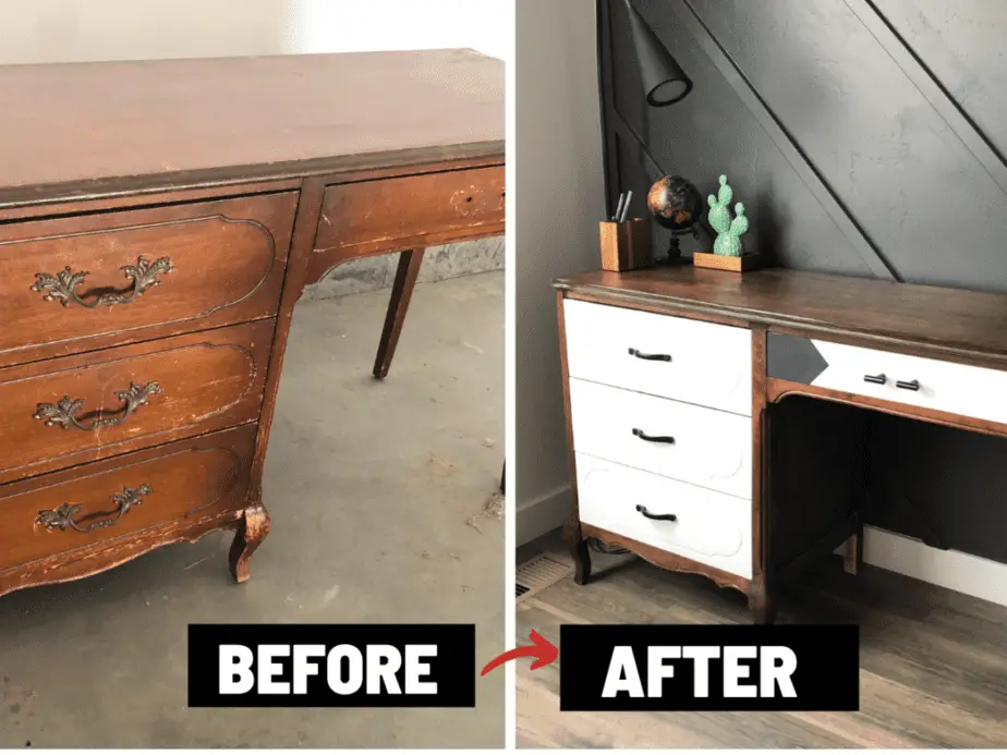 restaining wood desk